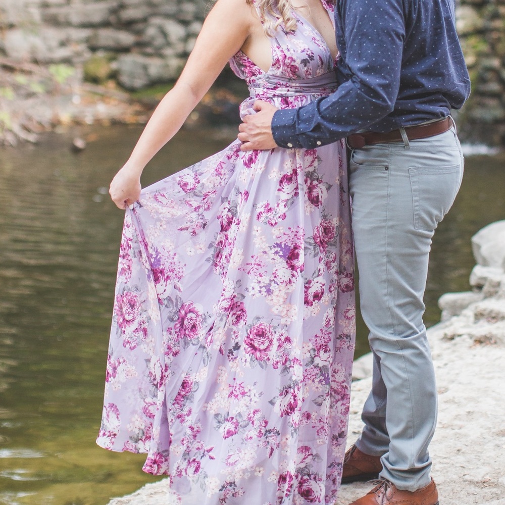 Lulu's Lavender and Pink Floral Dress - size medium